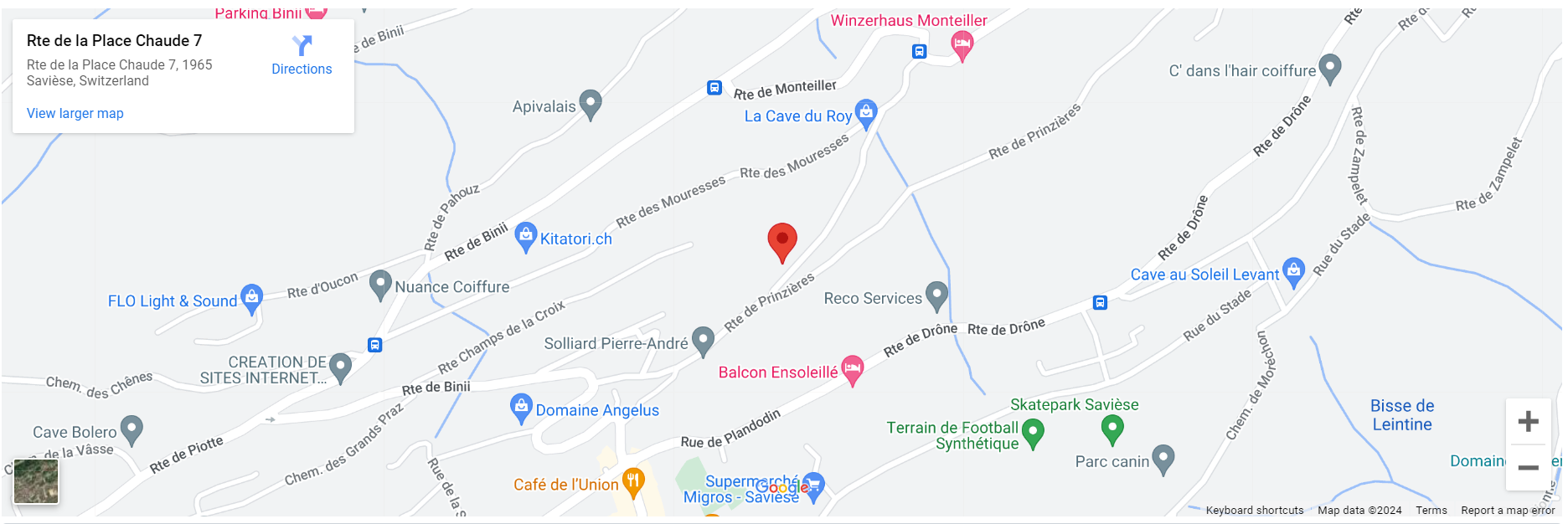 Plan de situation de l’adresse à Savièse